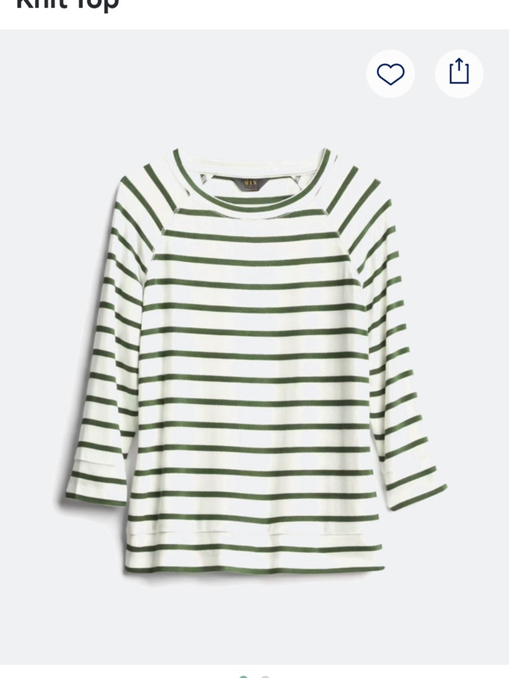 41 Hawthorn White and Olive Striped Long Sleeve Top
